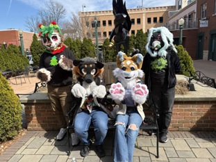 Andrew with other members of the Furry Club.